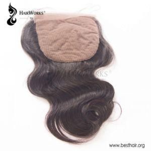 Tom Hairworks&reg; 10 Inch Body Wave Natural Color 4*4 Silk Base Closure Brazilian Real Human Hair Closure