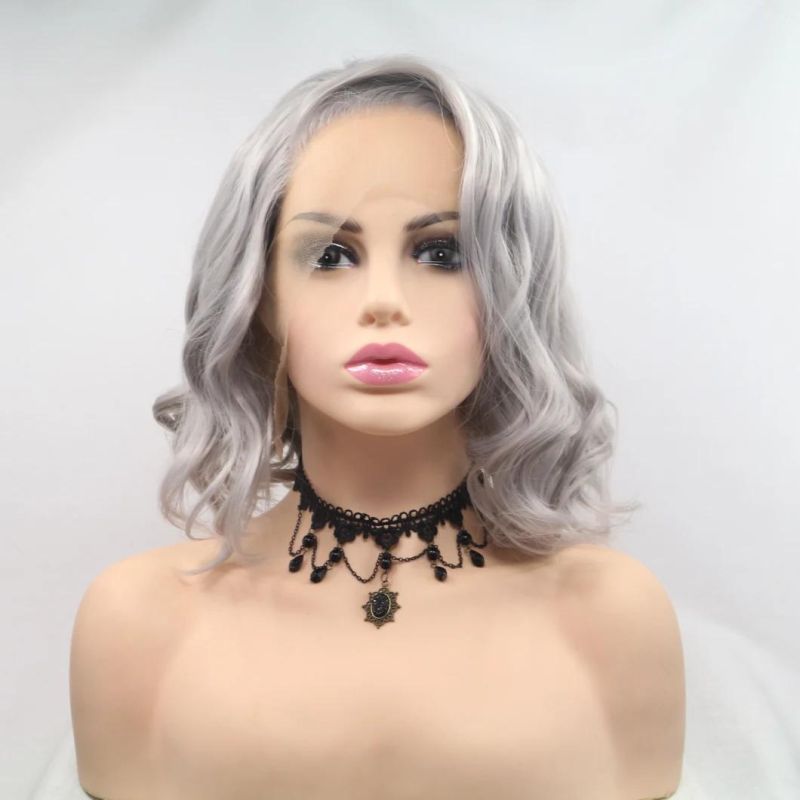 Cheap Wig Packaging Short Ladies Synthetic Frontal Lace Wigs