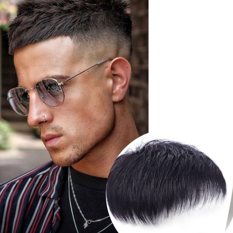 Kbeth Men′s Human Hair Wigs Short Cool Wholesale Cheap Affordable Toupee Mono Poly Durable Hair Replacement, Brazilian Remy Human Hair Toupee / Wig for Men
