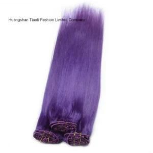 26&quot; Long Hair Extension Elegant Clip on Hair Weft #Purple