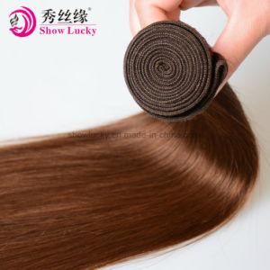 Cuticle Remy Human Hair Sewn in Hair Extensions Colored Light Brown Virgin Cambodian Hair