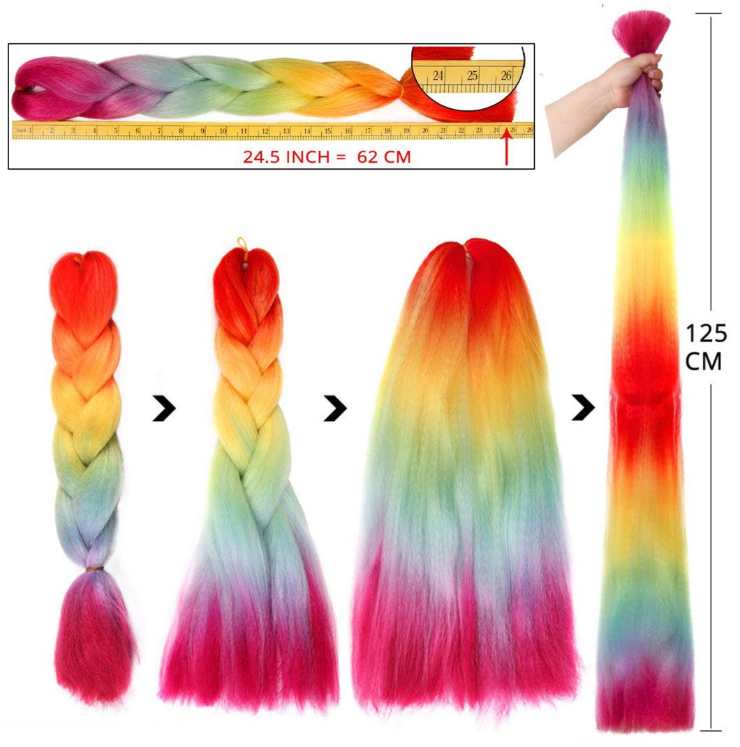 Wholesale 24 Inch Hot Water Setting Jumbo Yaki Hair Pre Stretched Braiding Hair Twisted Ombre Crochet Jumbo Braid Synthetic Hair