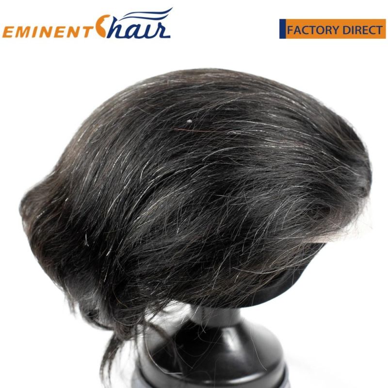 All Backwards Men′s Hairpiece Mono Lace with PU Edge Custom Toupee for Men