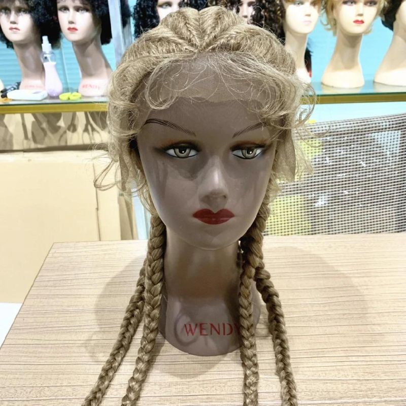 2021 Hot Sale Braided Laces Wigs Vendors in UK French Market Lace Front Synthetic Braids Wig