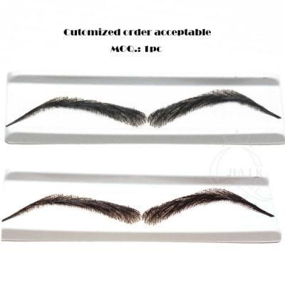 100% Human Hair Handtied Men&prime;s Eyebrown Women&prime;s Eyebrowns Artificial Eyebrows