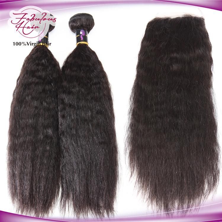 Lace Closure Human Hair Bundles Kinky Straight Closure Wigs