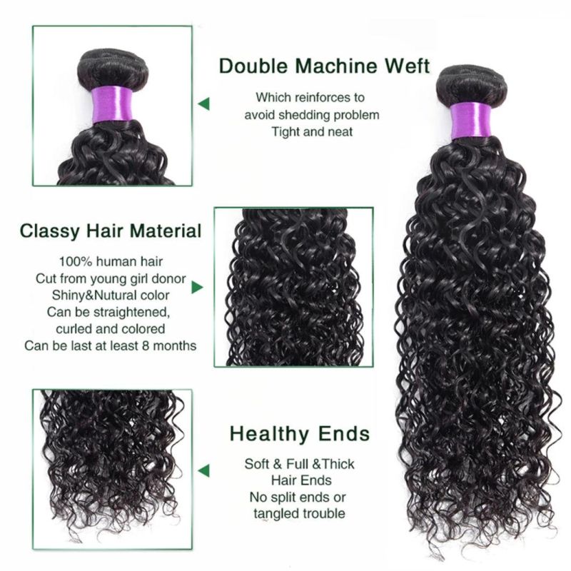 Water Wave Bundles Brazilian Hair Weave Bundles Water Wave Hair Extensions for Black Women Human Hair Bundles 30 Inches