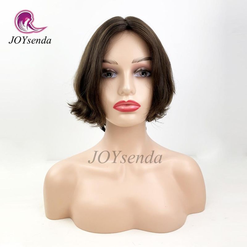 Customized Unprocessed European Virgin Human Hair Short Wavy Jewish Kosher Wigs for White Women