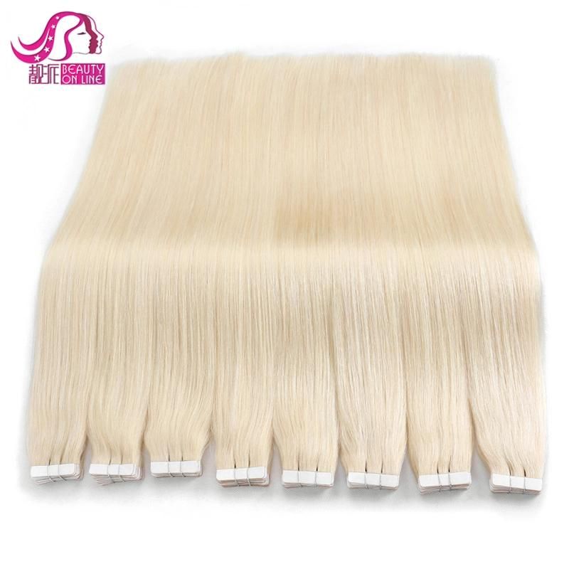 Straight Tape in Hair Extension Brazilian Virgin Hair, PU Skin Weft