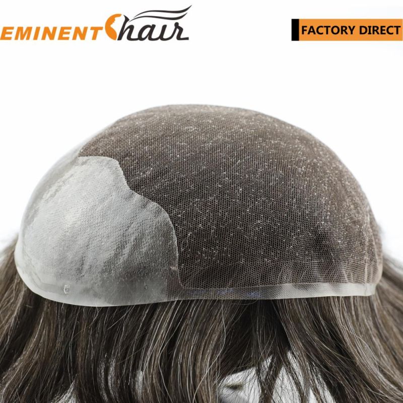 Natural Hairline Remy Hair Men′s Hair Replacement System