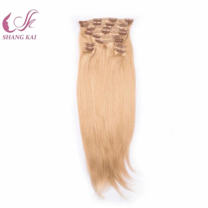 High Quality Blonde Color 120g Brazilian Hair Clip Hair Extension Lace Clip in Hair