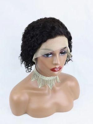 Afro Curly Wigs Lace Front Bob Curly Wigs Natural Hairline 180% Density Lace Frontal Remy Human Hair Wigs for Black Women
