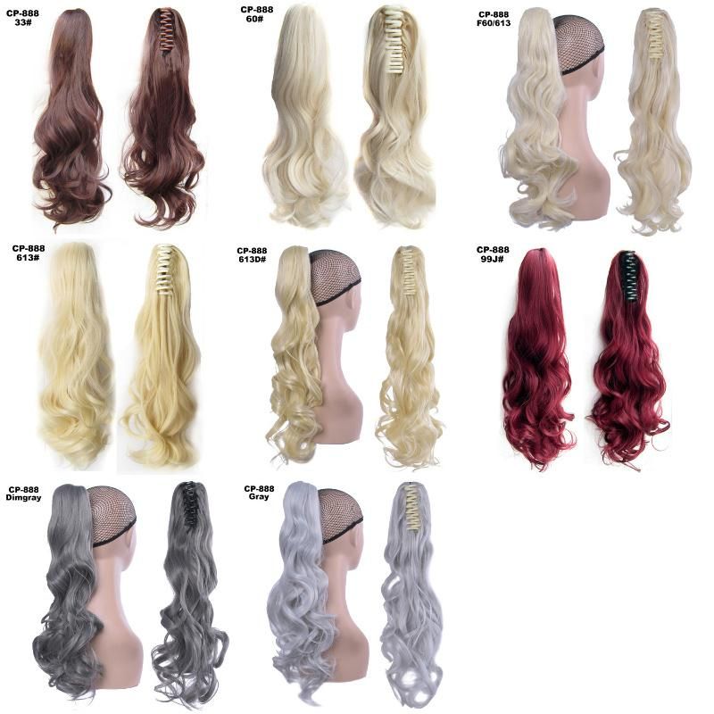 Natural Wavy Synthetic Clip in Hairpiece Human Hair Extensions Ponytail