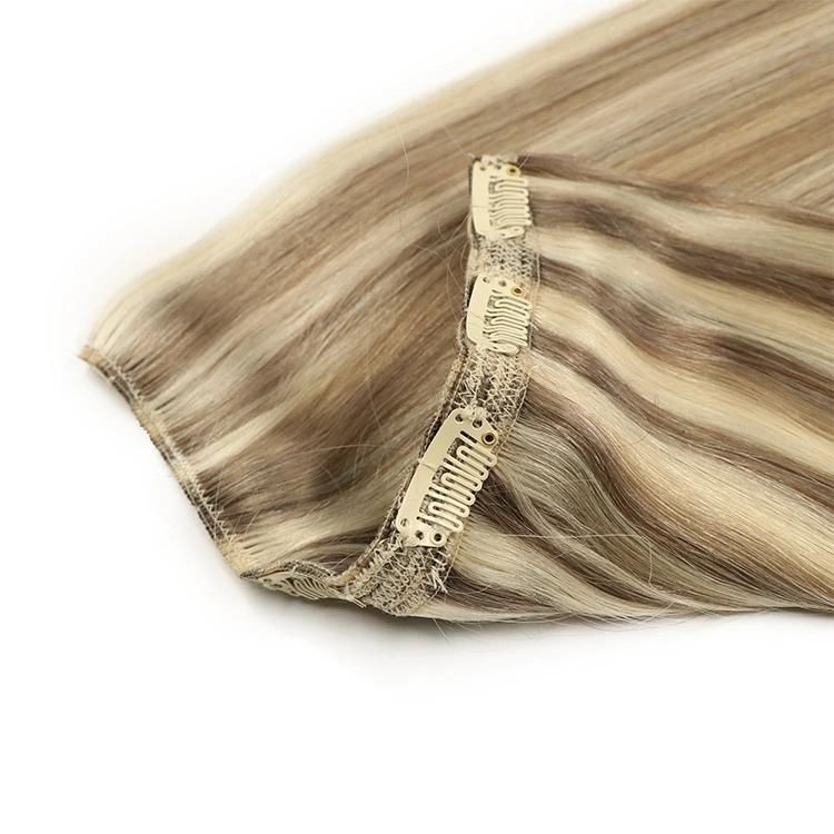 Wholesale 12A 100% Cuticle Aligned European Halo Clip in Hair Extensions #P18/60