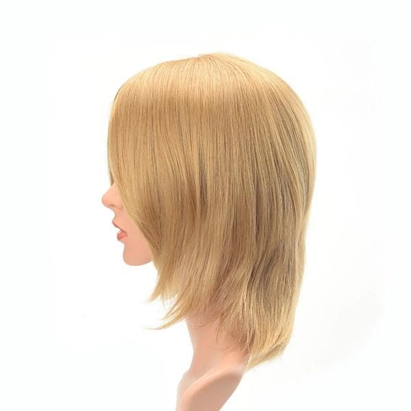 Short Natural Straight Blond High Quality European Virgin Hair Women Hair Systems