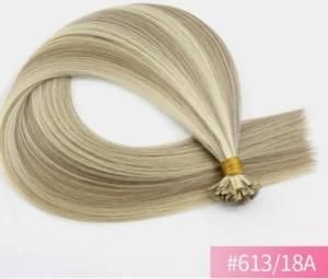 U Nail Tip Remy Hair Extensions Natural Color Straight Seamless