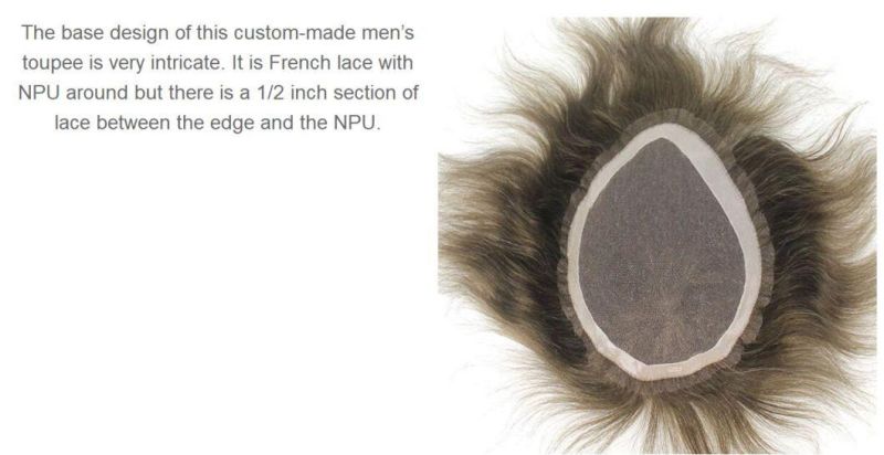 Men′s Custom Lace Toupee with Npu - Hidden Hairline