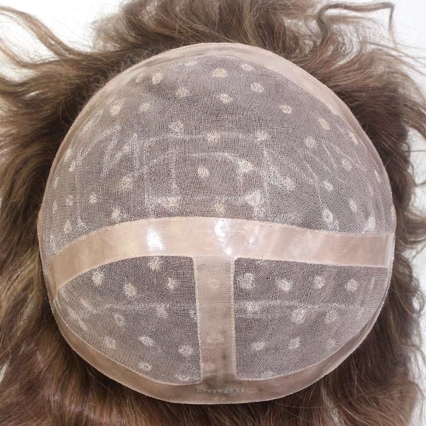 Lw964 Highlight Remy Short Curly Natural Human Hair Replacement for Women
