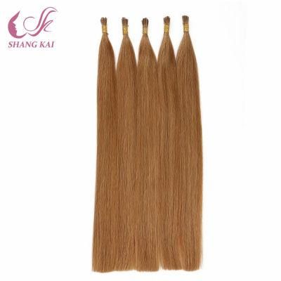 Brown Color 10&prime;&prime;-30&prime;&prime; Unprocessed Double Drawn Thick End Pre-Bonded Stick/I-Tip Hair Extension