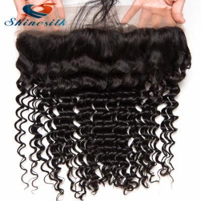 Brazilian Hair Deep Wave Ear to Ear Pre Plucked 13*4 Lace Frontal Closure Remy Hair 100% Human Hair Frontal with Baby Hair