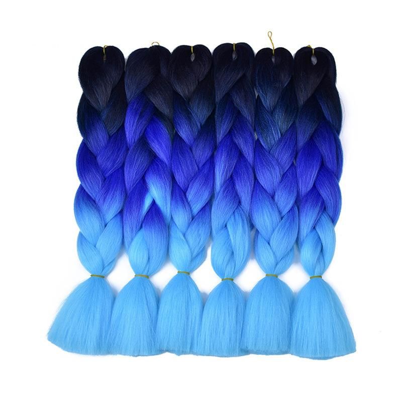 Wholesale 24 Inch Hot Water Setting Jumbo Yaki Hair Pre Stretched Braiding Hair Twisted Ombre Crochet Jumbo Braid Synthetic Hair