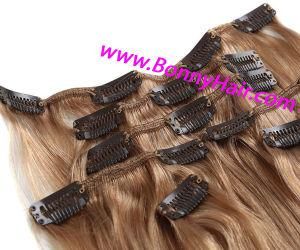 Indian Human Remy Hair Clip in Hair Extension Silk Straight