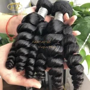 Natural Black Color Brazilian/Indian Virgin/Remy Human Hair Bundle with Loose Wave