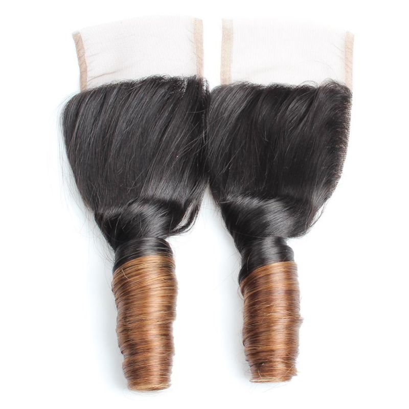 9A 4*4 Lace Closure Spring Twist Curly Brazilian Hair Remy Human Hair Weave