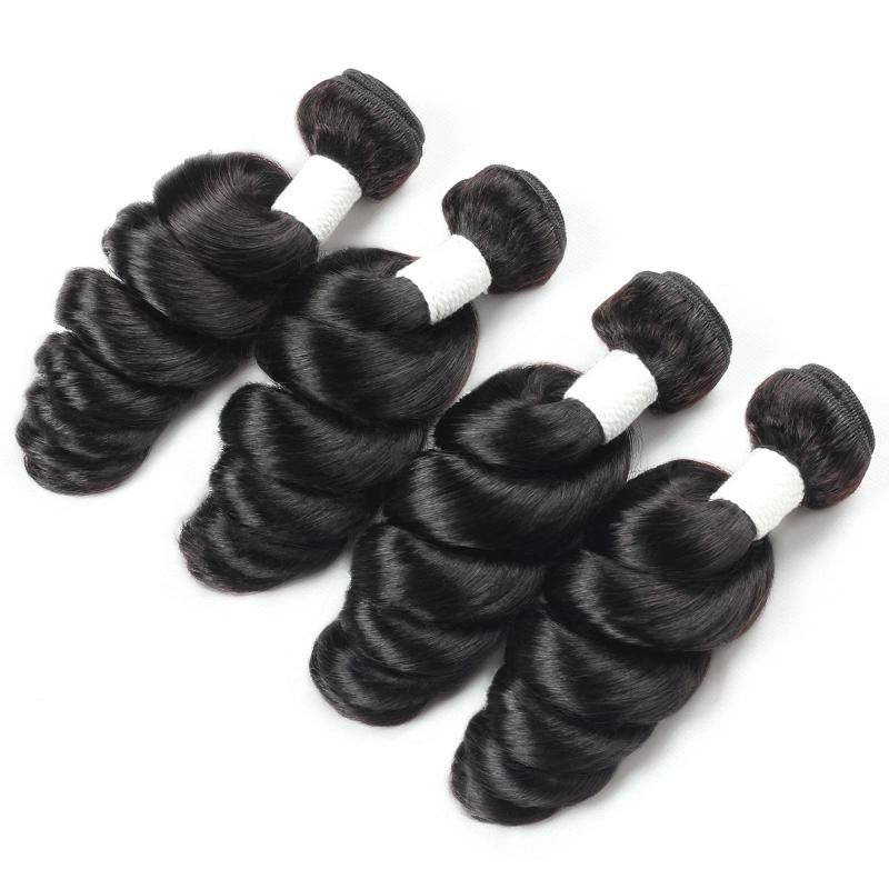 China Wholesale Black Comfortable Soft Loose Wave Hair Weaving 100% Natural Human Hair