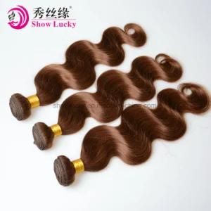 Wholesale Virgin Human Hair Extension Brown Color Body Wave Unprocessed Chinese Human Hair Bundles