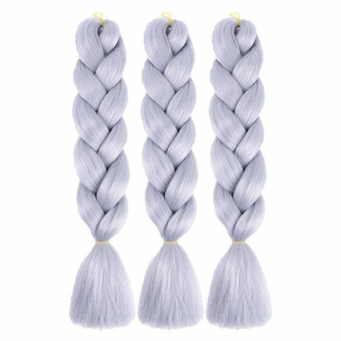 Wholesale Price Hair Extension Gray Green Crochet Synthetic Hair