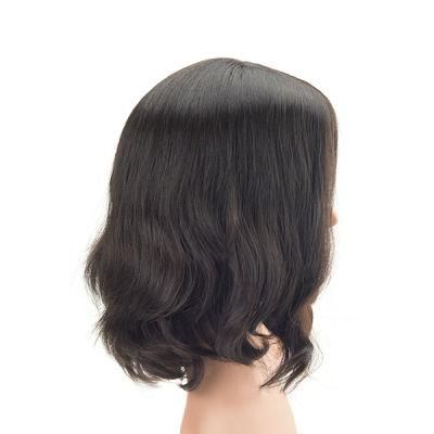 Short Layer Wavy European Hair Kosher Hairpiece