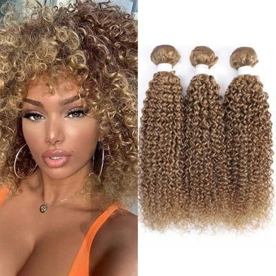 Brazilian Kinky Curly Human Hair Bundles 100% Human Hair Weave Bundles Blond Brown Remy Hair Bundles for Woman