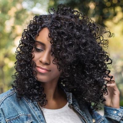 16inch Cheap Brazilian Hair Afro Kinky Curly Wigs Heat Resistant Synthetic Wigs