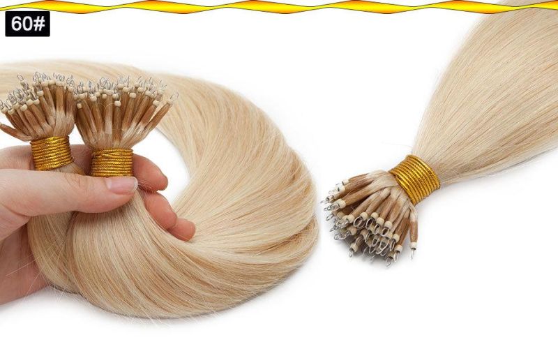 1g/Strand Nano Rings Micro Links Human Hair Extensions Micro Bead Pre Bonded Straight Natural Black Brown Blonde