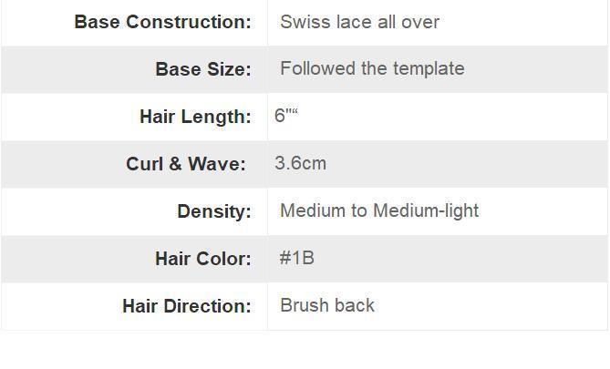 Men′s Full Lace Toupee - High Quality Materials - Custom Made Swiss Toupee Wigs