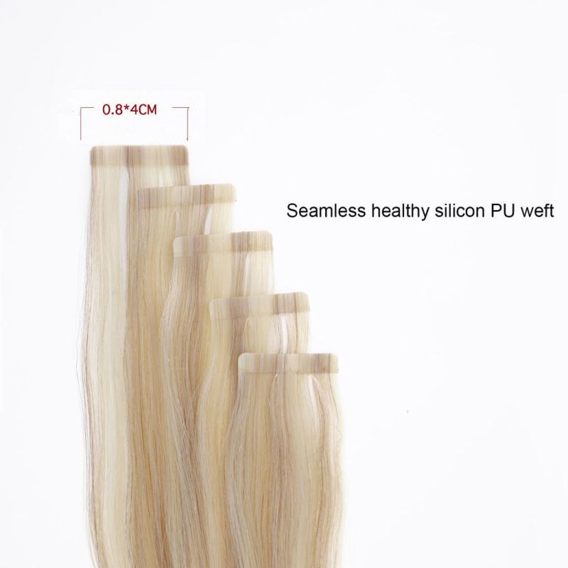 Straight Remy Skin Weft Human Double Drawn Invisible Tape Extensions Virgin Hair