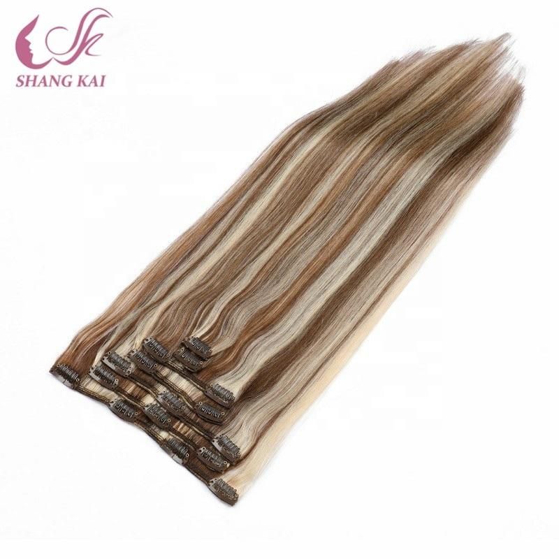 Piano Color 100% Unprocessed Human Hair Clip in Extension
