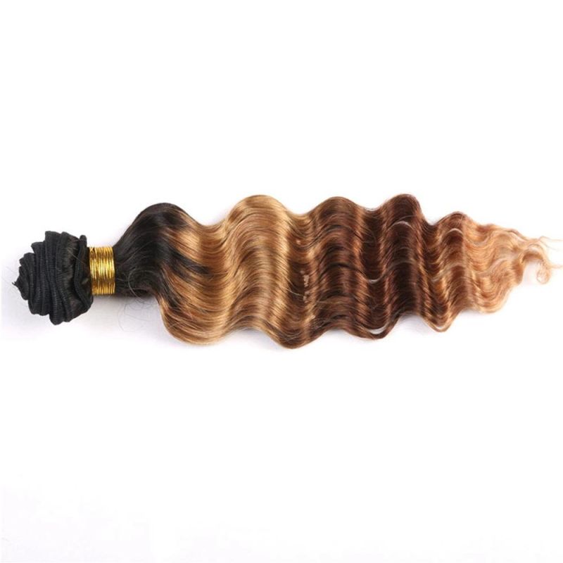 Kbeth Ombre Brazilian Hair Weave Bundles Black Brown Blonde Deep Wave Human Hair Weft 8-32 Inch