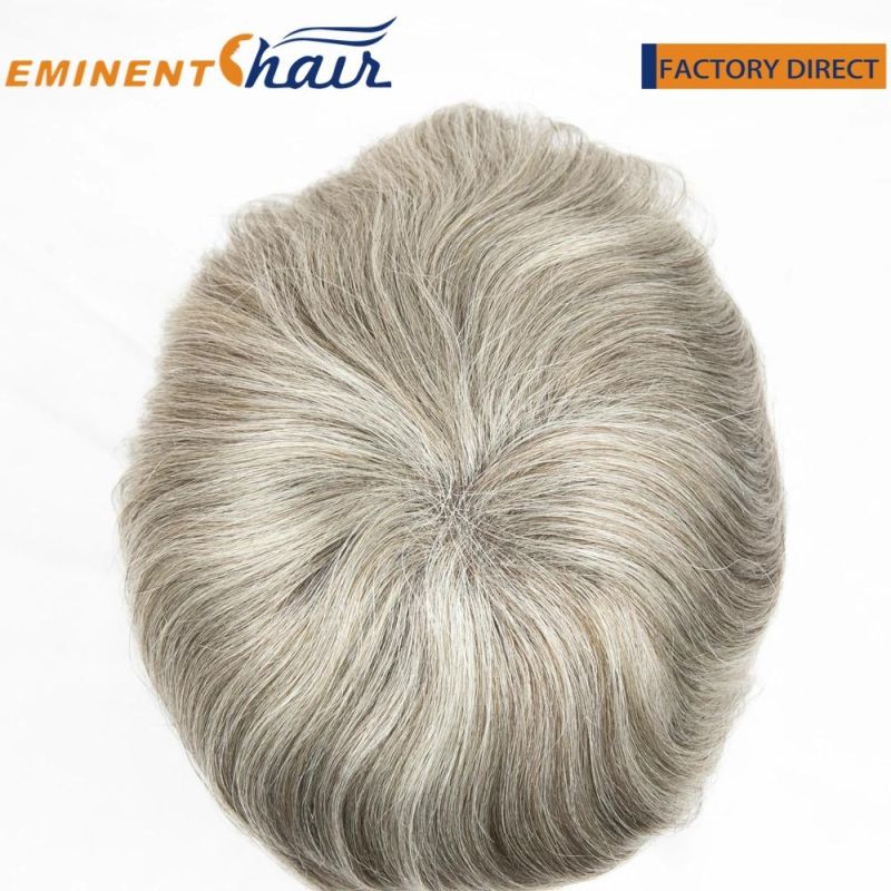 Factory Direct Natural Fine Mono Base Human Hair Toupee with Folded Lace Front Baby Hair