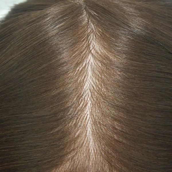 Injected Silicone Base Top Quality Natural Human Hair Toupee