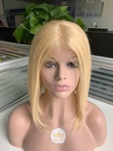 Wholesale 100% Brazilian Hair Blond Color Straight 14&quot; Lace Frontal Bob Wig