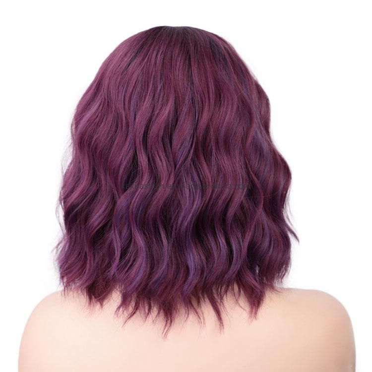 Kakifashion Hair Soft Style Wholesale Cheap Natural Color Wig African Short Bob Burgundy Synthetic Hair Wig