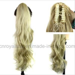 Lady Hair Extension Curly Long Ponytail with Hair Claw Clip