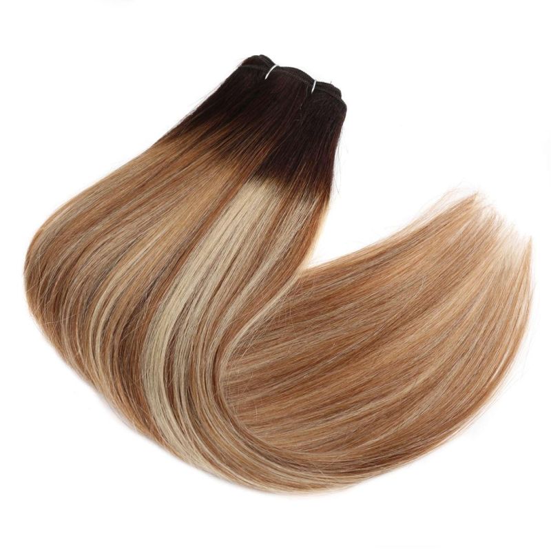 Top Grade Hot Sale Balayage Color Remy Human Hair Weft Extension