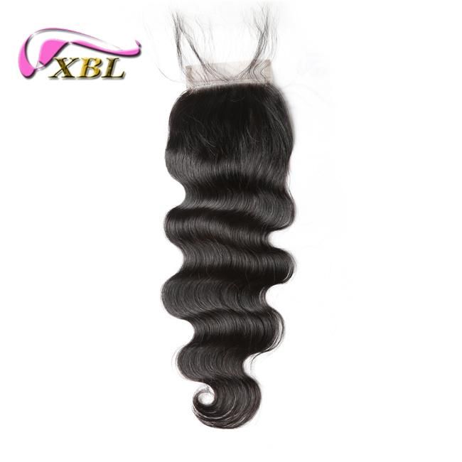 Bleached Knots Free Part Brazilian Human Hair Virgin Lace Closure