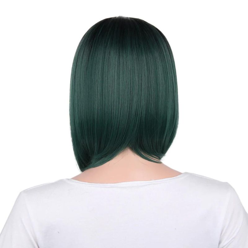 Wholesale Ombre Green Bob Wig Heat Resistant Synthetic Short Wigs