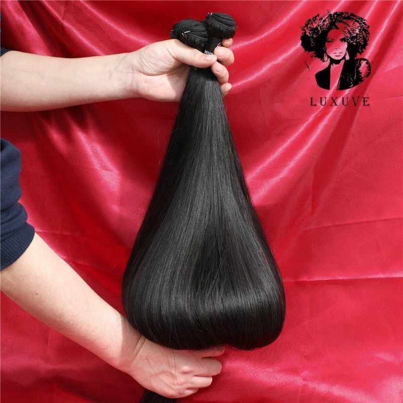 Luxuve Wholesale Factory Large Stock Fast Delivery 10A Mink Hair Bone Straight Human Hair Bundles with Closure Cambodian Hair