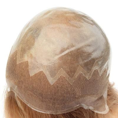 Full Skin Cap with Lace Front Injected Hair Blond Color Hair System for Women
