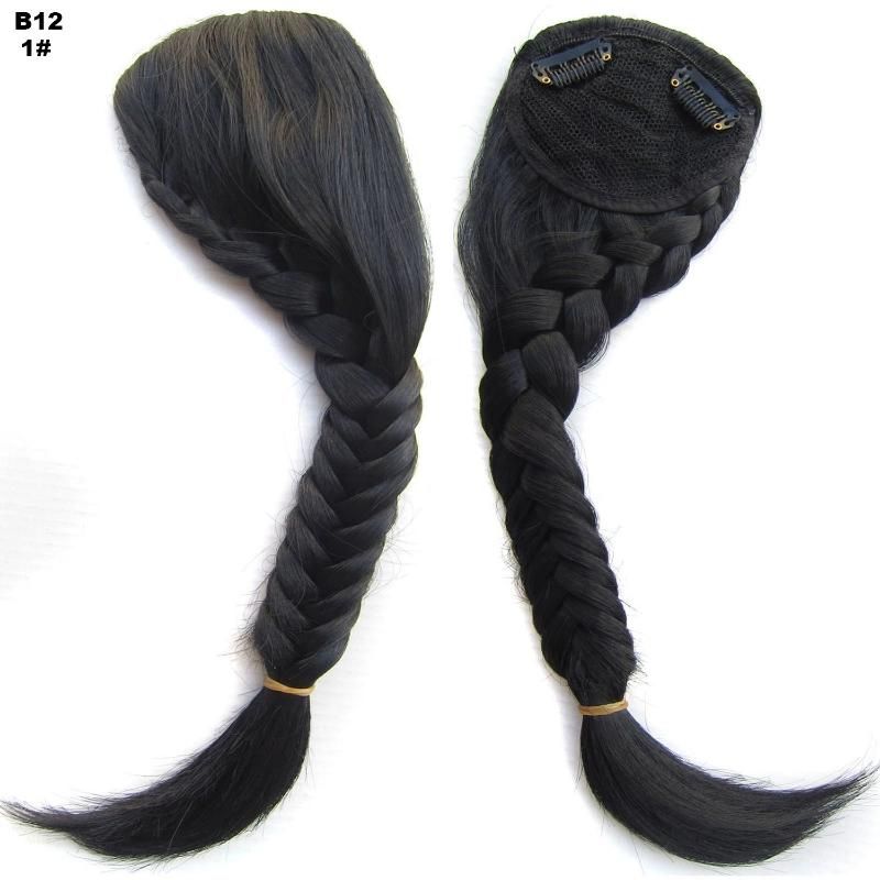 Synthetic Handmade Plait Fishtail Side Bangs Clip in Hair Piece